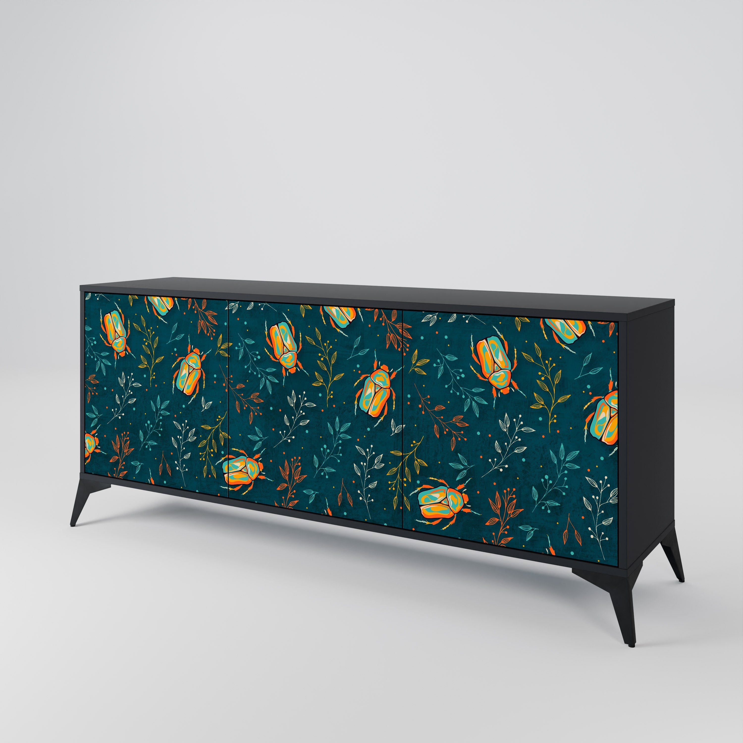 AUTUMN INSECTS Sideboard mit 3 Türen in Schwarz