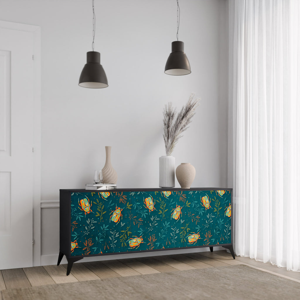 AUTUMN INSECTS Sideboard mit 3 Türen in Schwarz