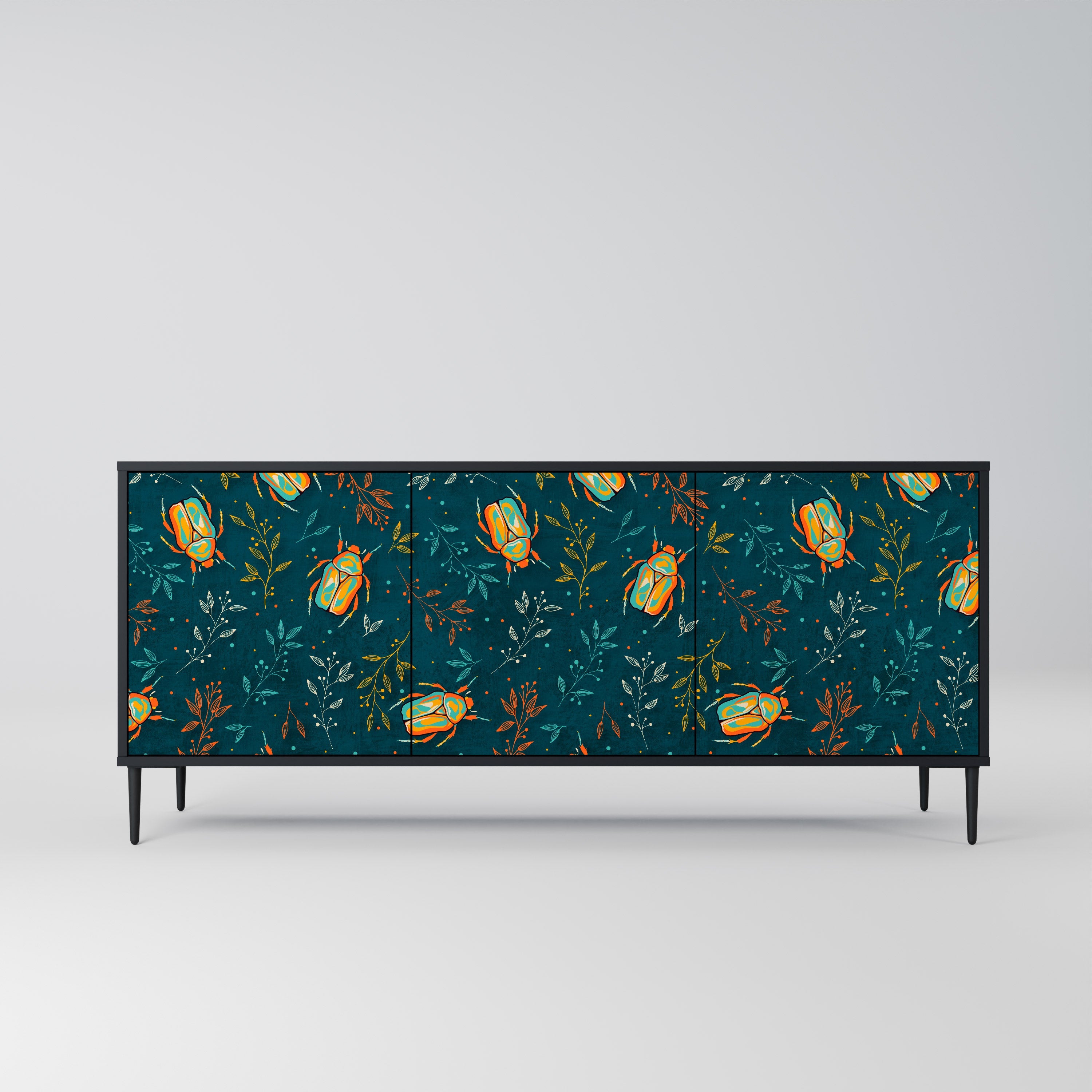 AUTUMN INSECTS Sideboard mit 3 Türen in Schwarz