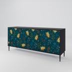 AUTUMN INSECTS 3-Door Sideboard in Black Finish