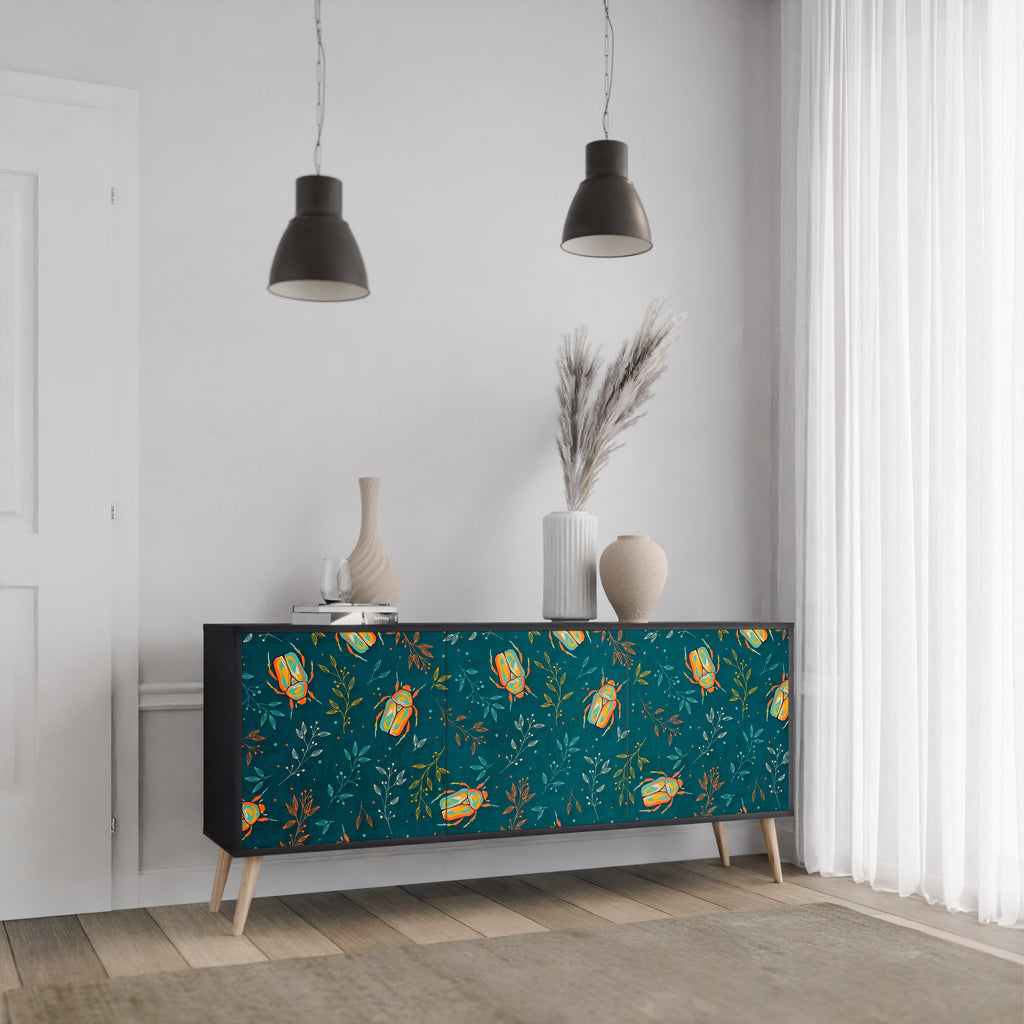 AUTUMN INSECTS Sideboard mit 3 Türen in Schwarz
