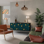 AUTUMN INSECTS 3-Door Sideboard in Black Finish