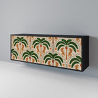 DANCING PREDATORS 3-Door Sideboard in Black Finish