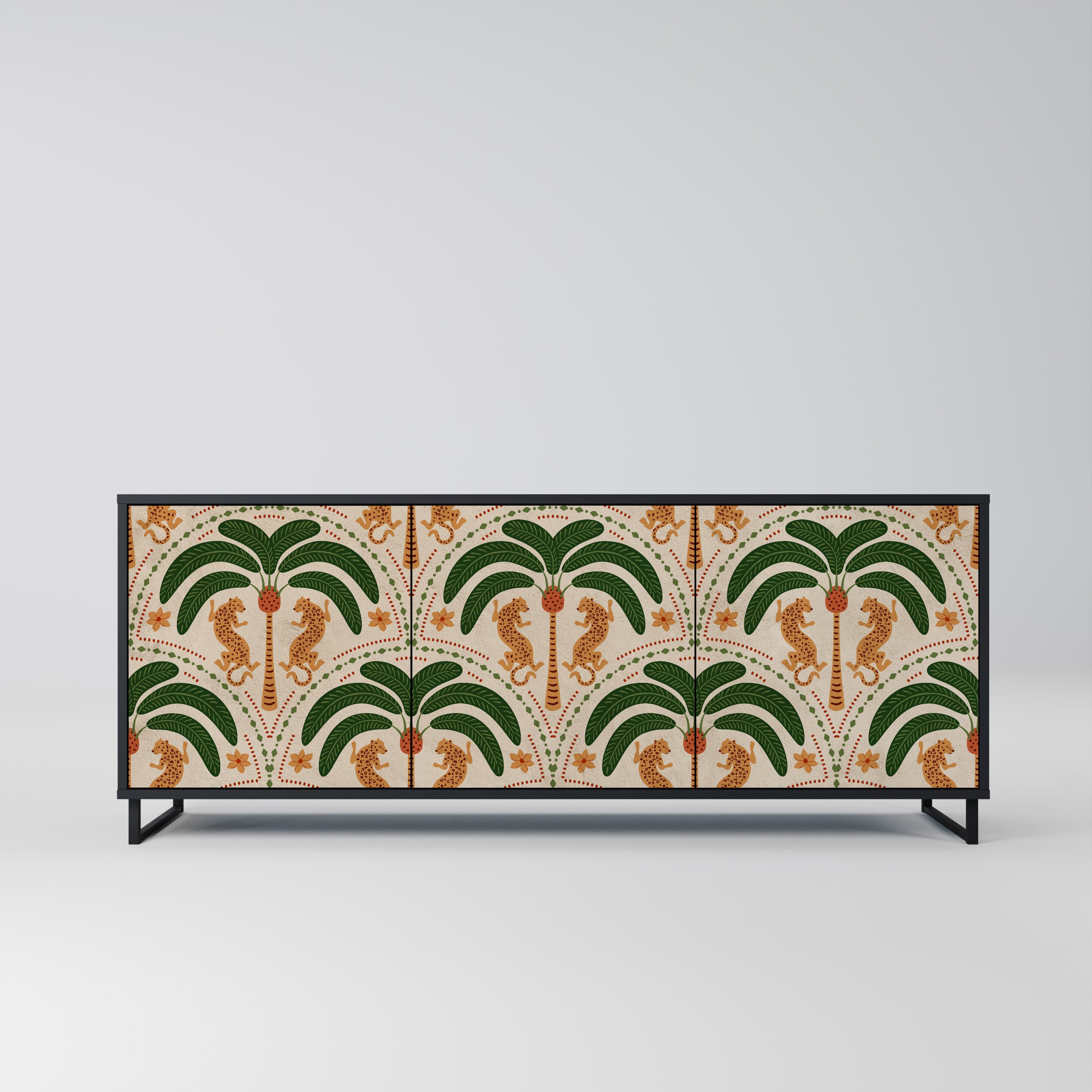 DANCING PREDATORS Sideboard mit 3 Türen in Schwarz