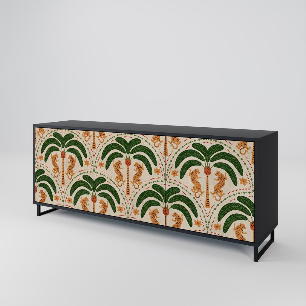 DANCING PREDATORS Sideboard mit 3 Türen in Schwarz