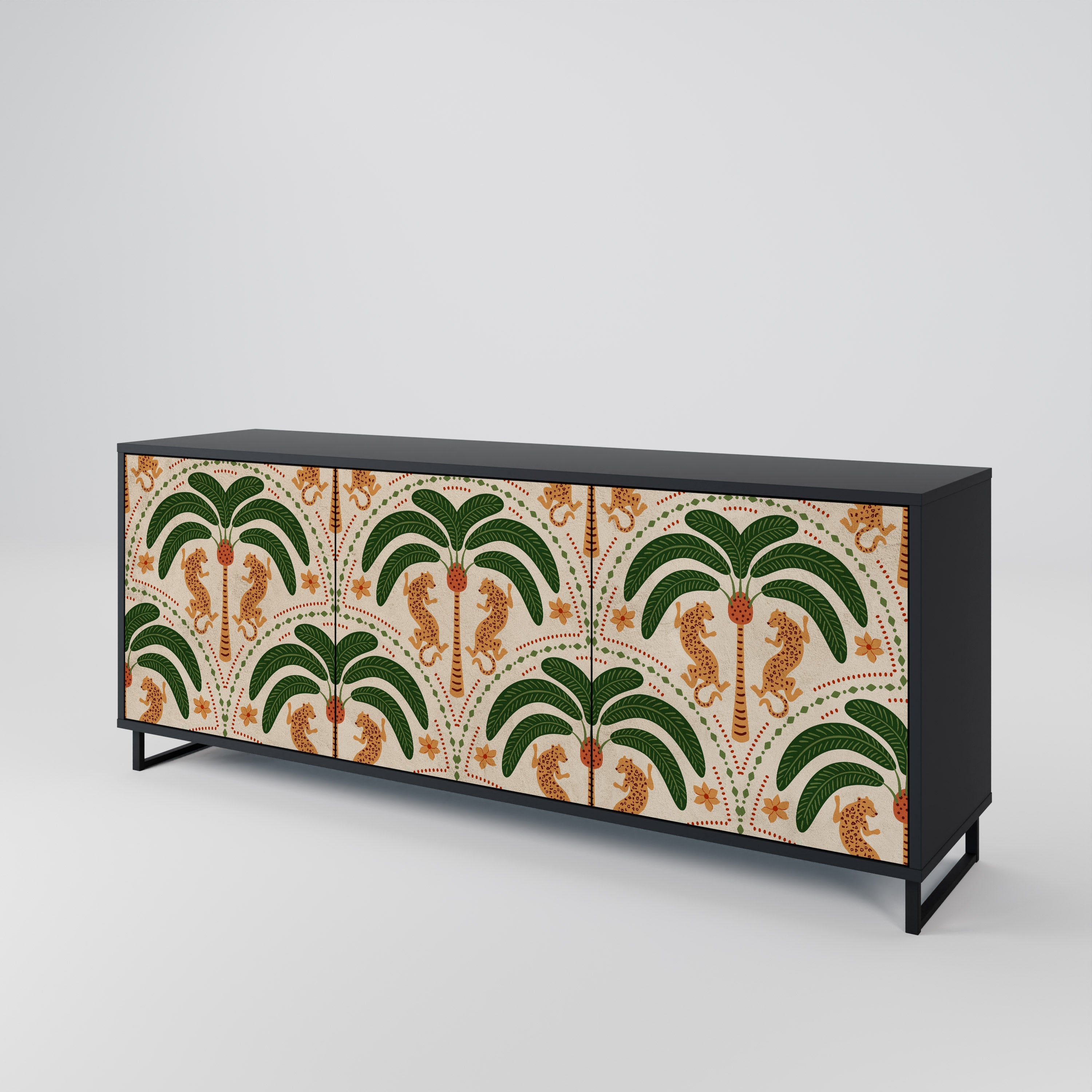 DANCING PREDATORS Sideboard mit 3 Türen in Schwarz