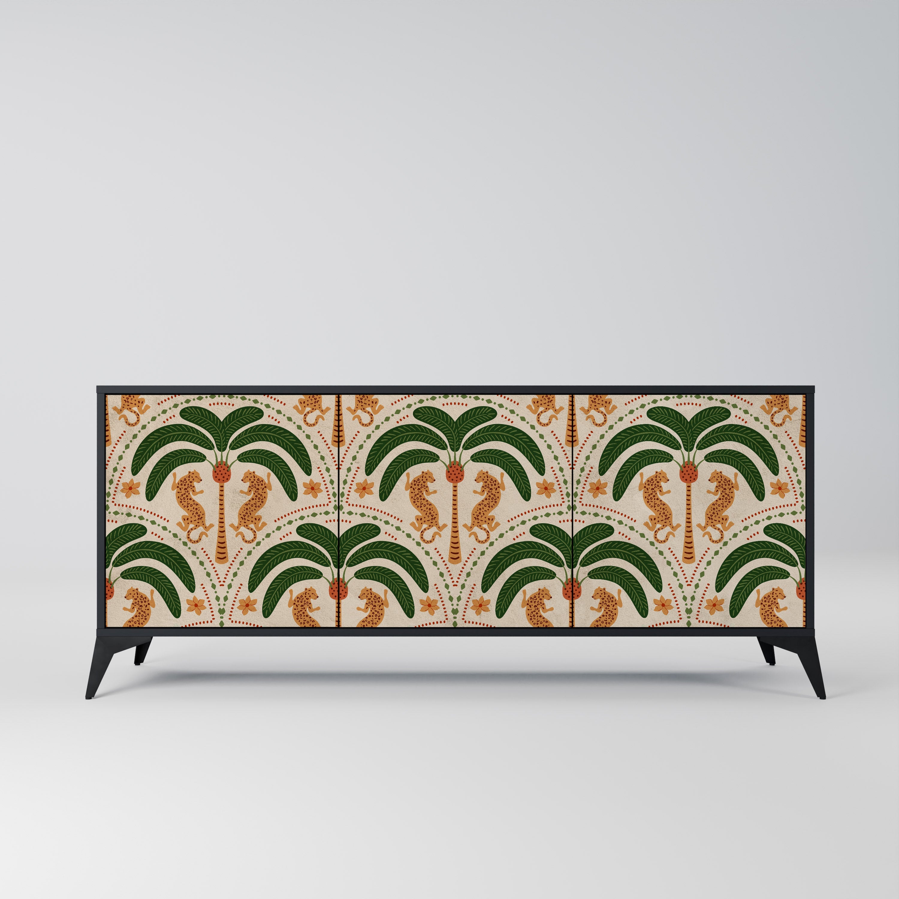 DANCING PREDATORS Sideboard mit 3 Türen in Schwarz