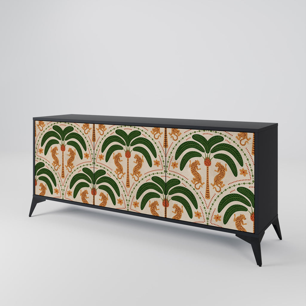 DANCING PREDATORS Sideboard mit 3 Türen in Schwarz