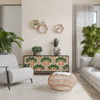 DANCING PREDATORS 3-Door Sideboard in Black Finish