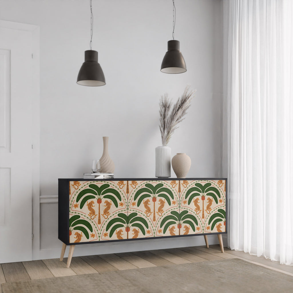 DANCING PREDATORS Sideboard mit 3 Türen in Schwarz