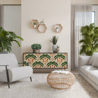 DANCING PREDATORS 3-Door Sideboard in Black Finish