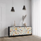 COLORFUL INSECTS Sideboard mit 3 Türen in Schwarz