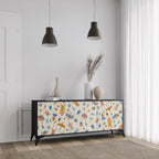 COLORFUL INSECTS Sideboard mit 3 Türen in Schwarz