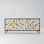 COLORFUL INSECTS Sideboard mit 3 Türen in Schwarz