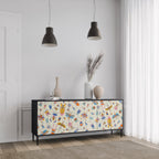 COLORFUL INSECTS Sideboard mit 3 Türen in Schwarz
