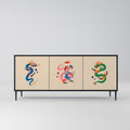 MYTHOLOGICAL CREATURES 3-Door Sideboard in Black Finish