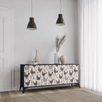HAPPY HENS 3-Door Sideboard in Black Finish