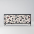 HAPPY HENS 3-Door Sideboard in Black Finish