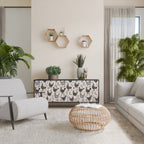 HAPPY HENS 3-Door Sideboard in Black Finish