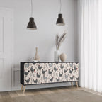 HAPPY HENS 3-Door Sideboard in Black Finish