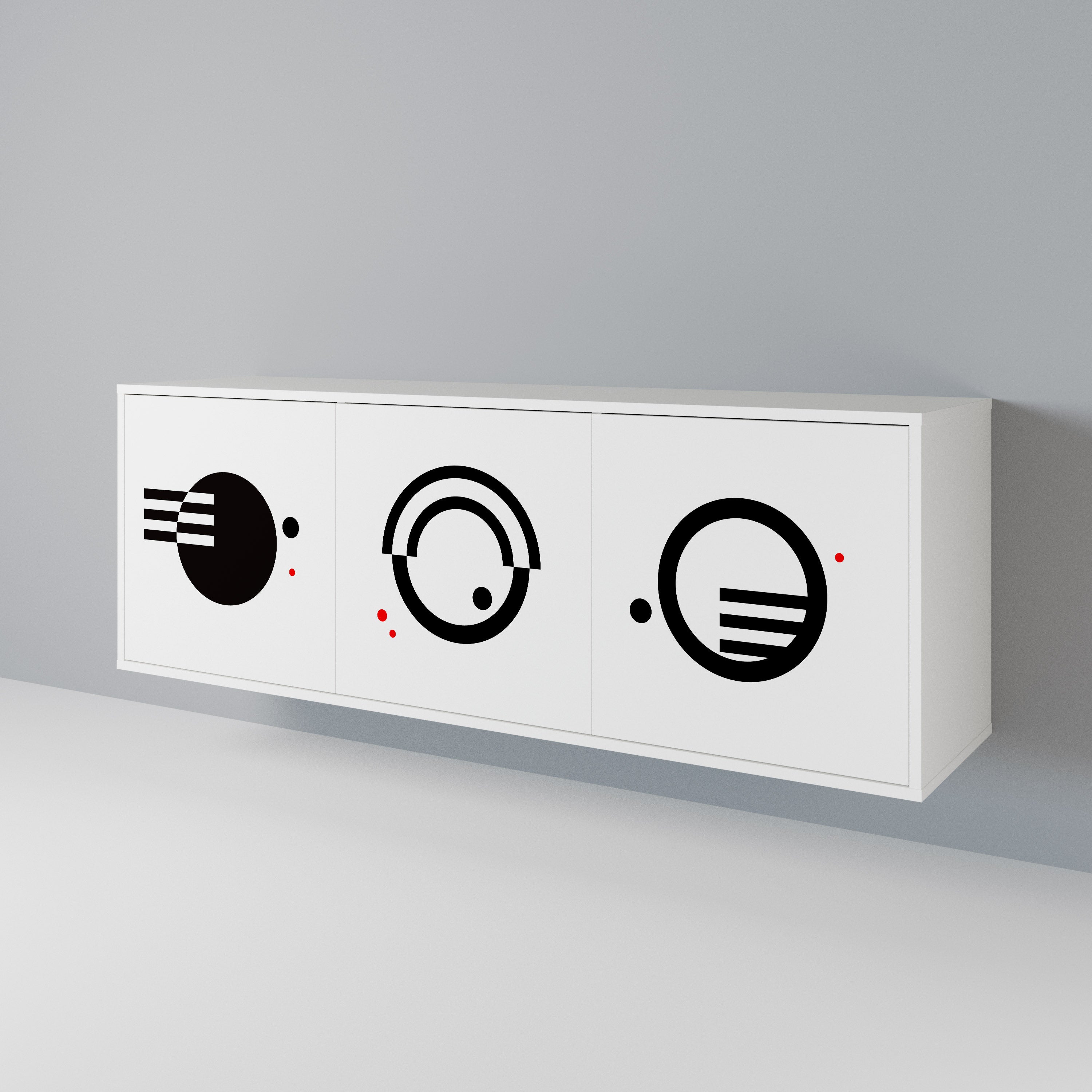 BLACK AND WHITE COMBINATION 3-türiges Sideboard