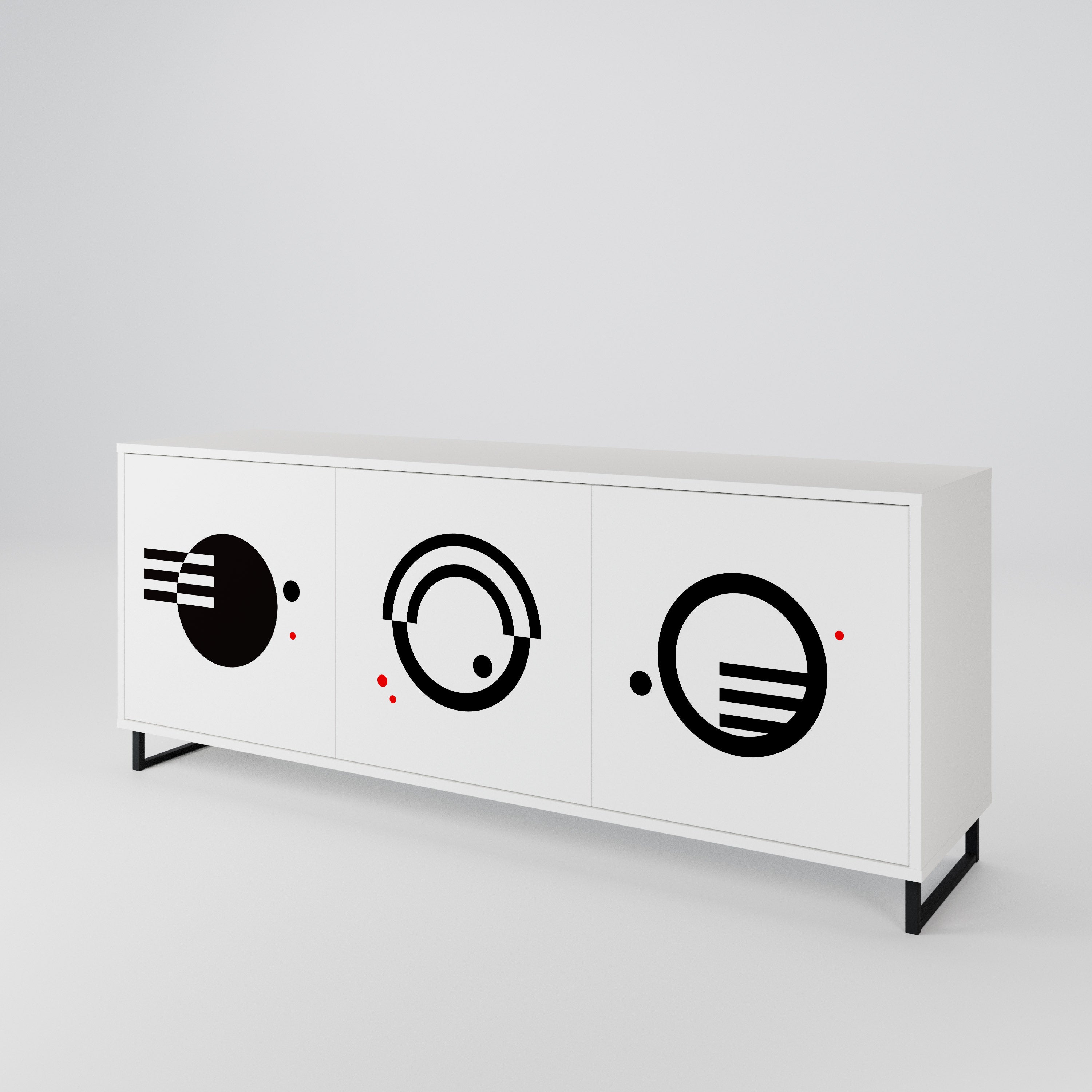 BLACK AND WHITE COMBINATION 3-türiges Sideboard