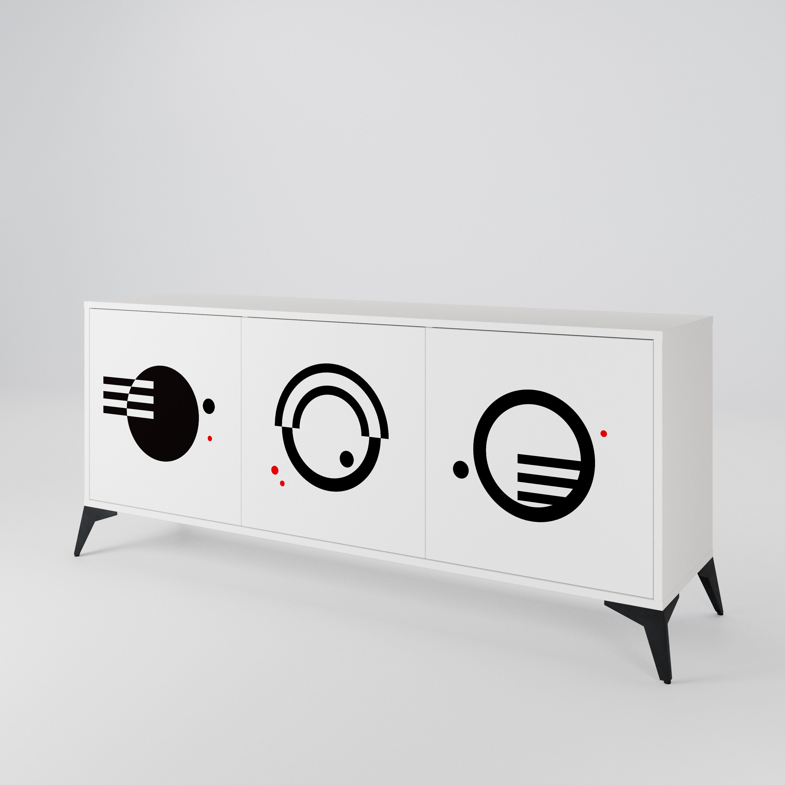 BLACK AND WHITE COMBINATION 3-türiges Sideboard