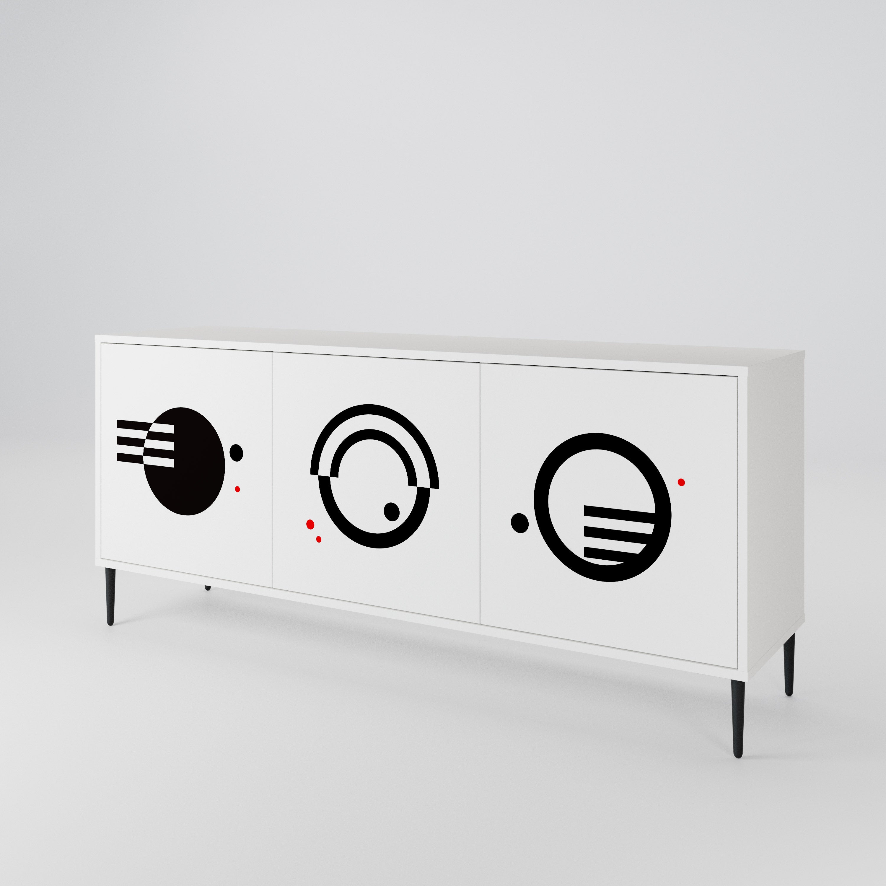 BLACK AND WHITE COMBINATION 3-türiges Sideboard