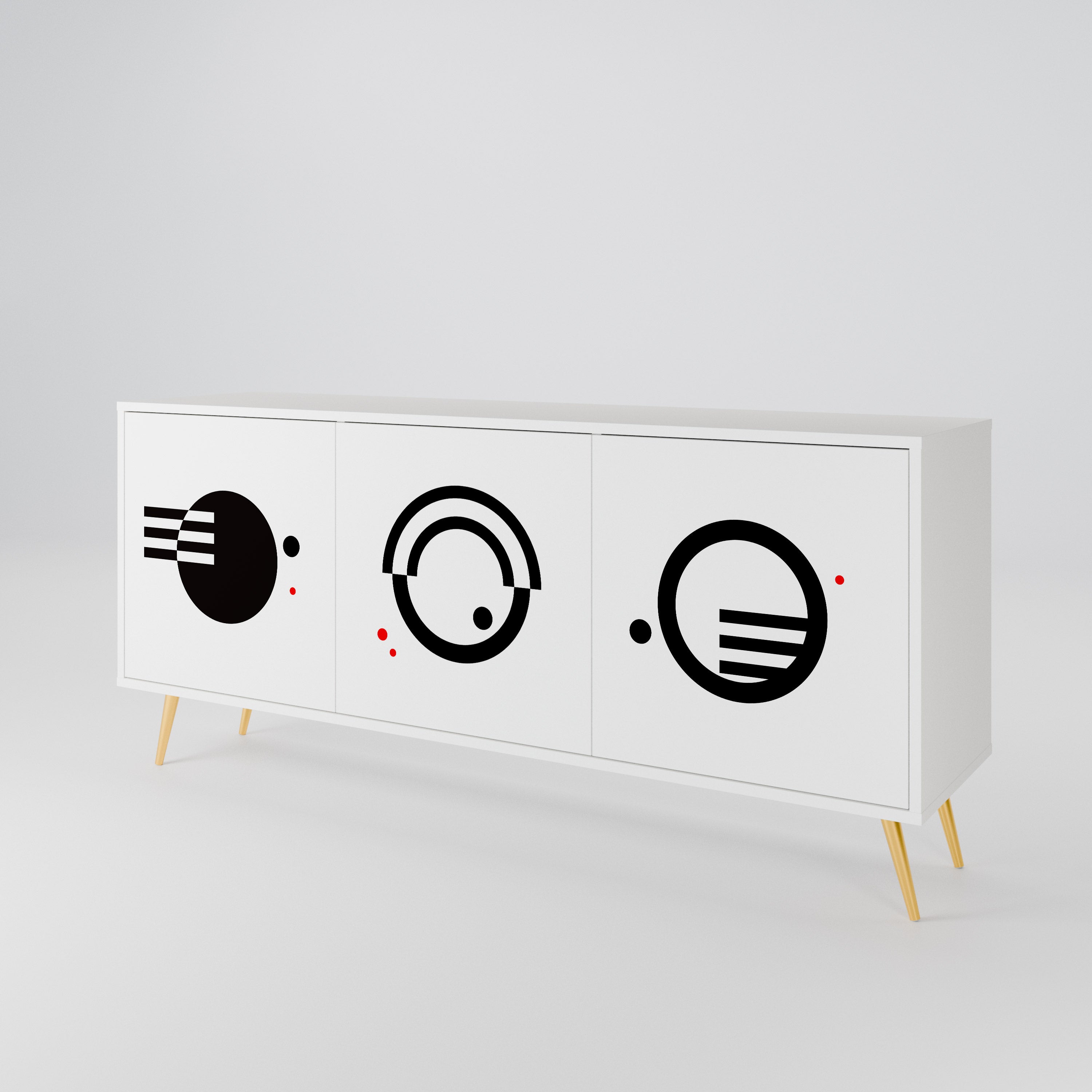 BLACK AND WHITE COMBINATION 3-türiges Sideboard