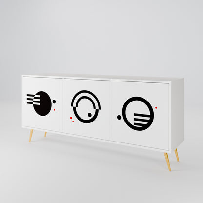 BLACK AND WHITE COMBINATION 3-Door Sideboard