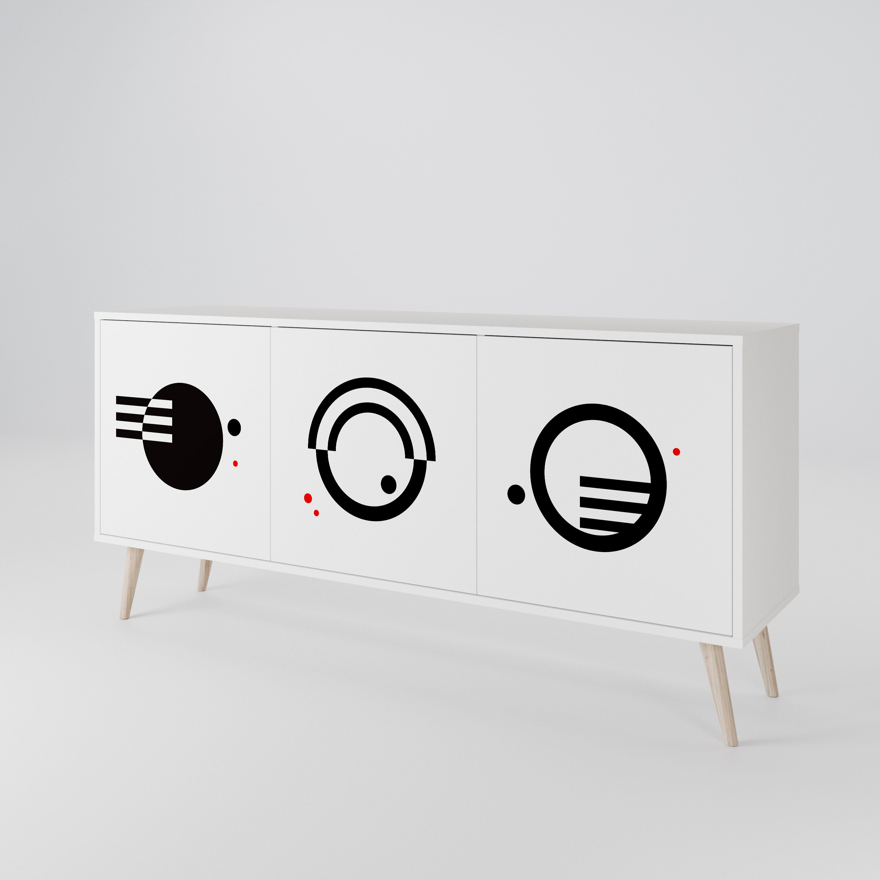 BLACK AND WHITE COMBINATION 3-türiges Sideboard