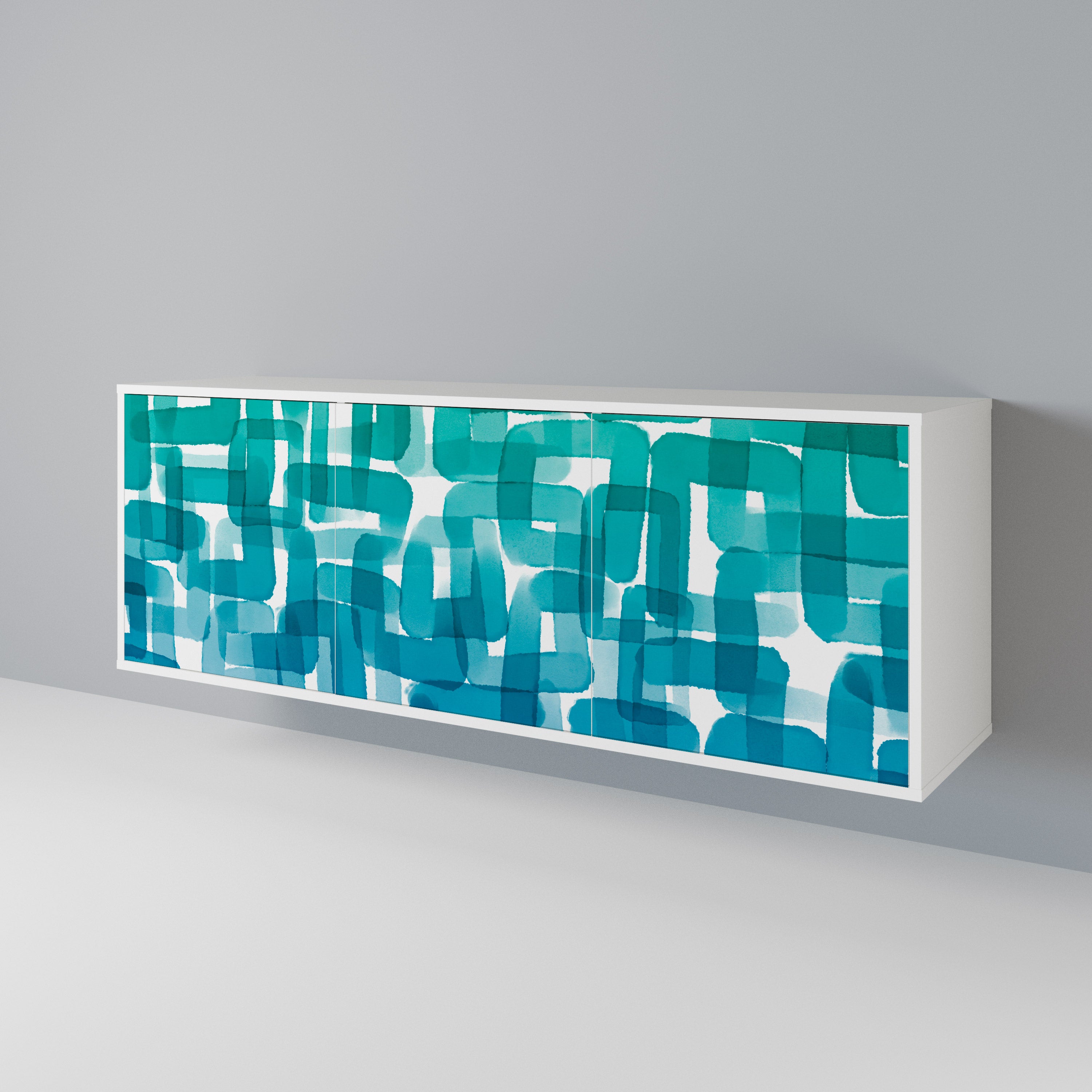 TURQUOISE RECTANGLES 3-türiges Sideboard