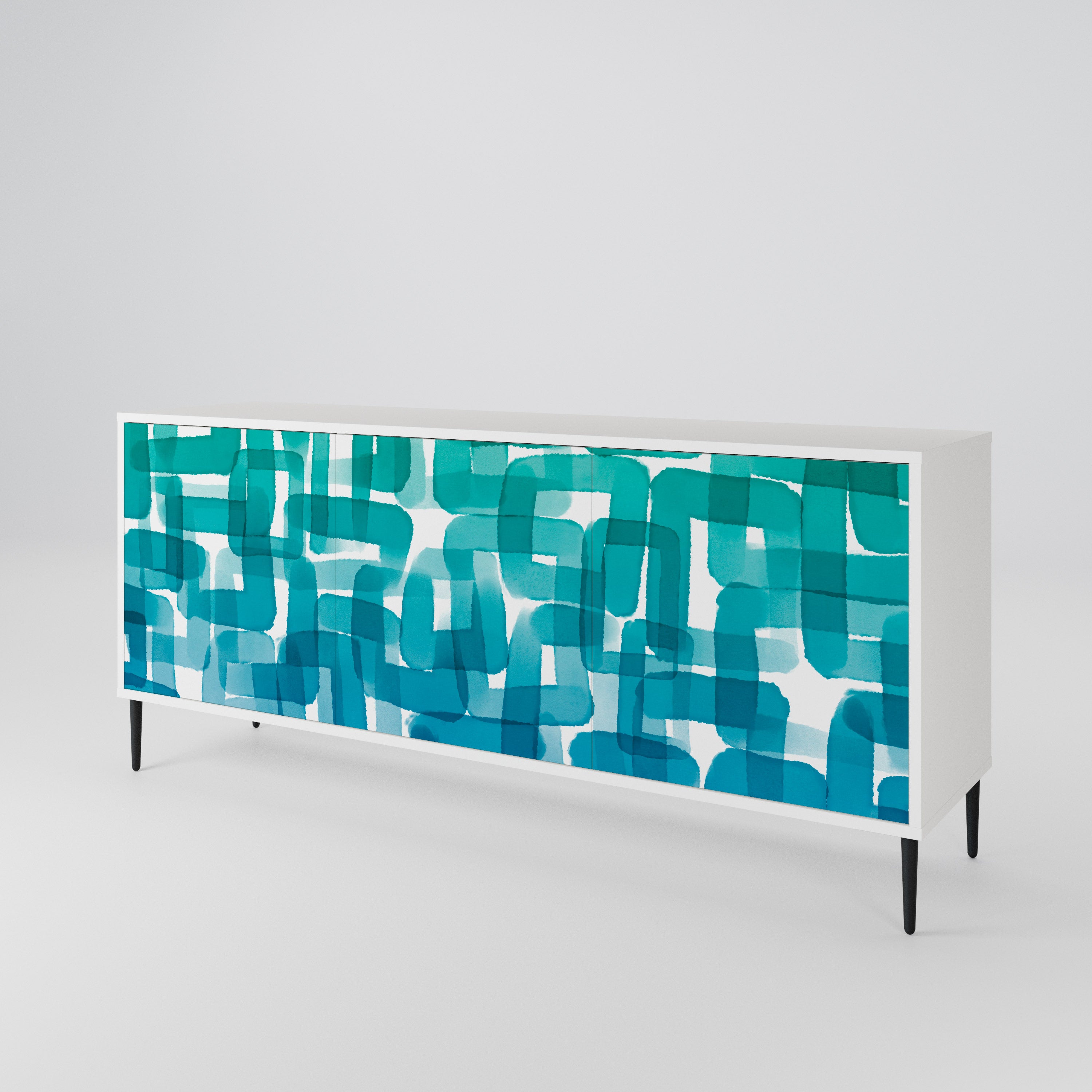 TURQUOISE RECTANGLES 3-türiges Sideboard