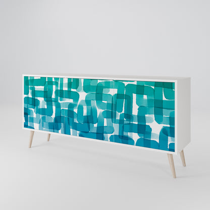 TURQUOISE RECTANGLES 3-türiges Sideboard