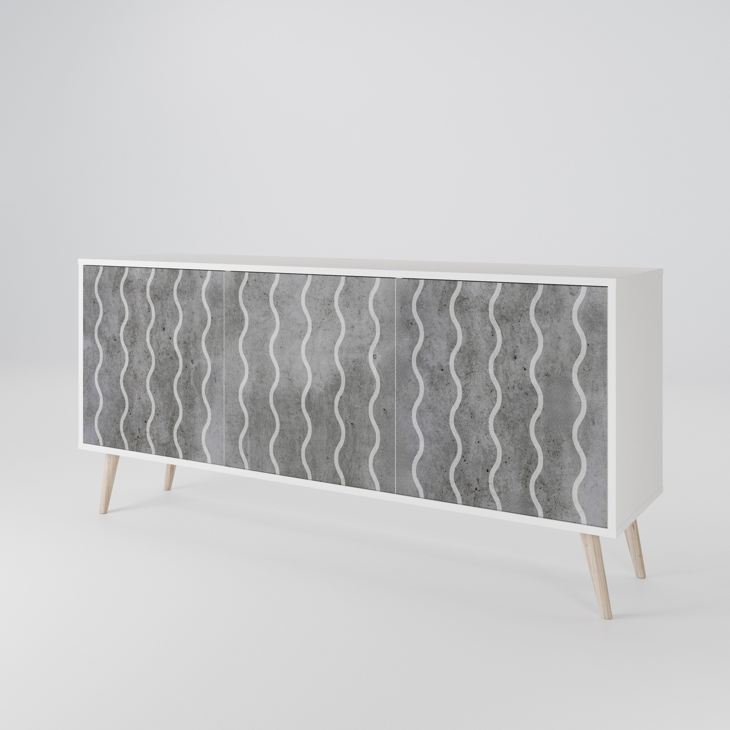 WAVES OF CONCRETE 3-türiges Sideboard