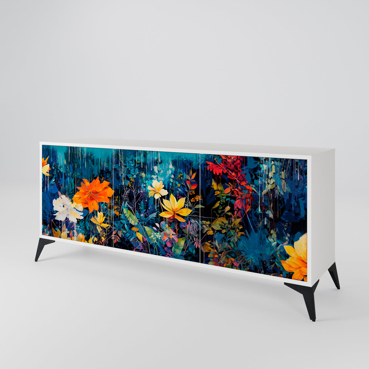 MIDNIGHT BLOSSOM 3-türiges Sideboard