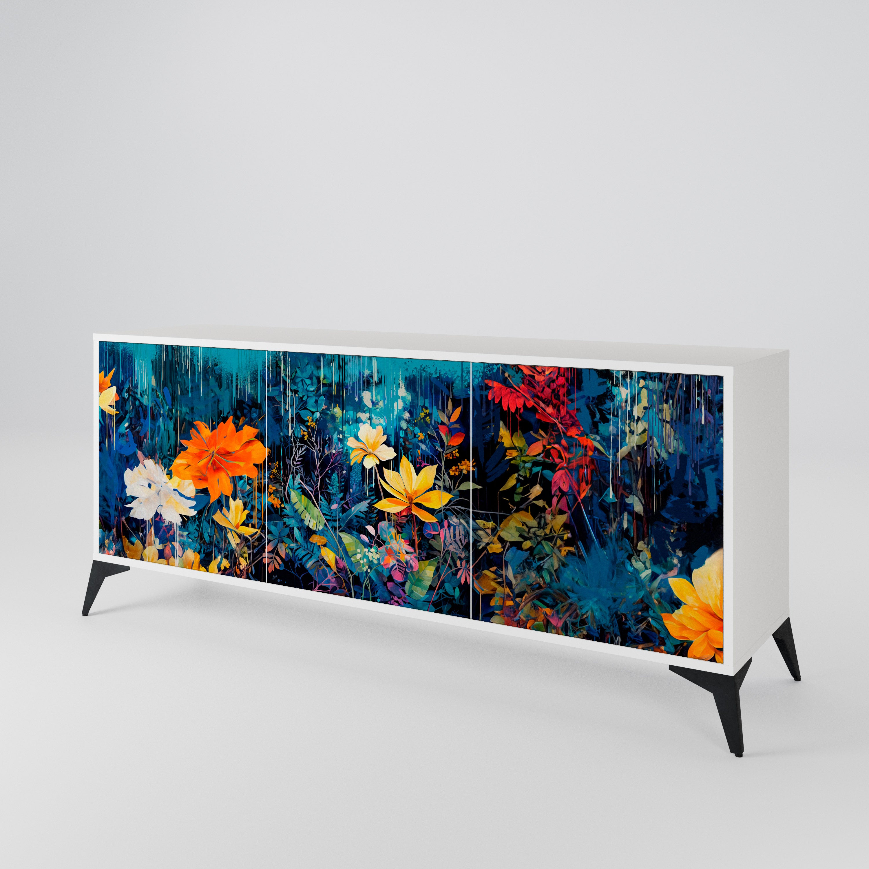 MIDNIGHT BLOSSOM 3-türiges Sideboard