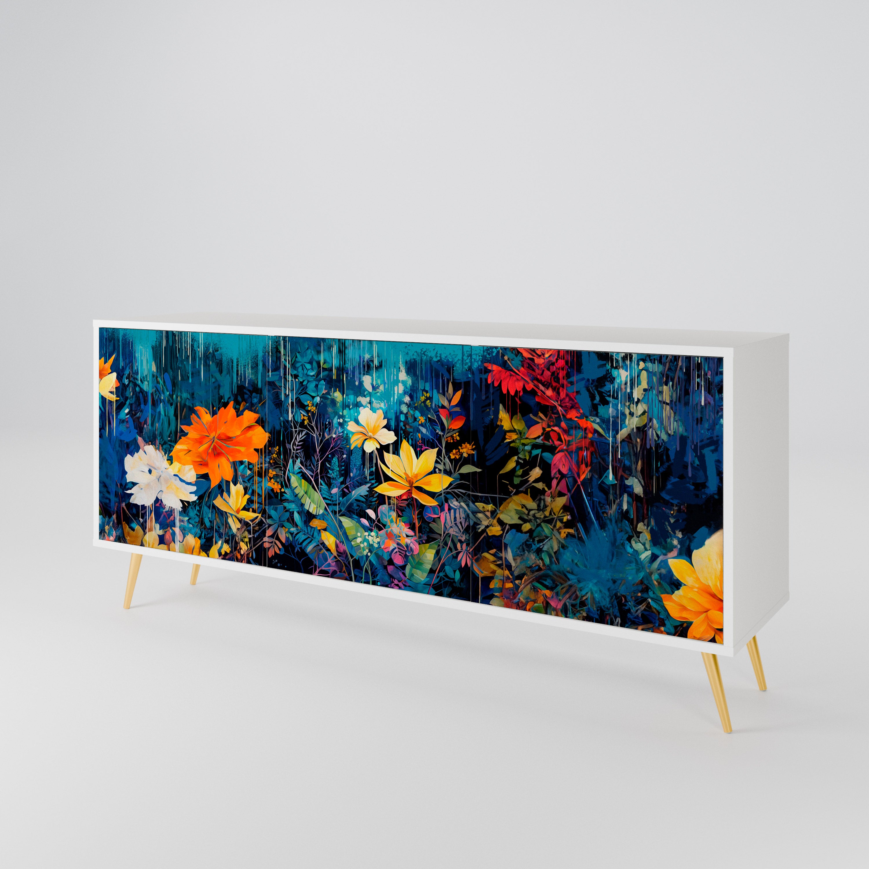 MIDNIGHT BLOSSOM 3-türiges Sideboard