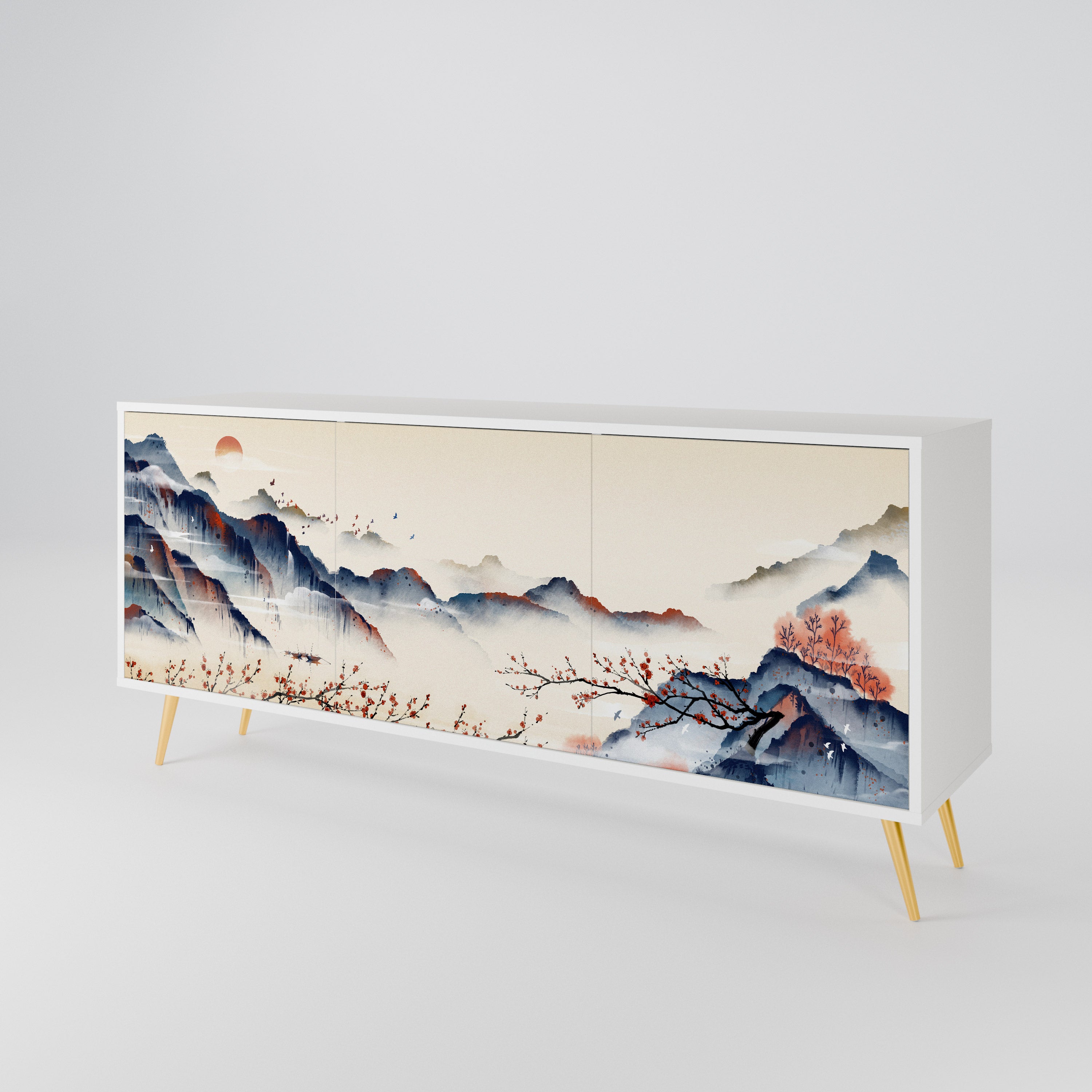 JAPANESE LANDSCAPE 3-türiges Sideboard