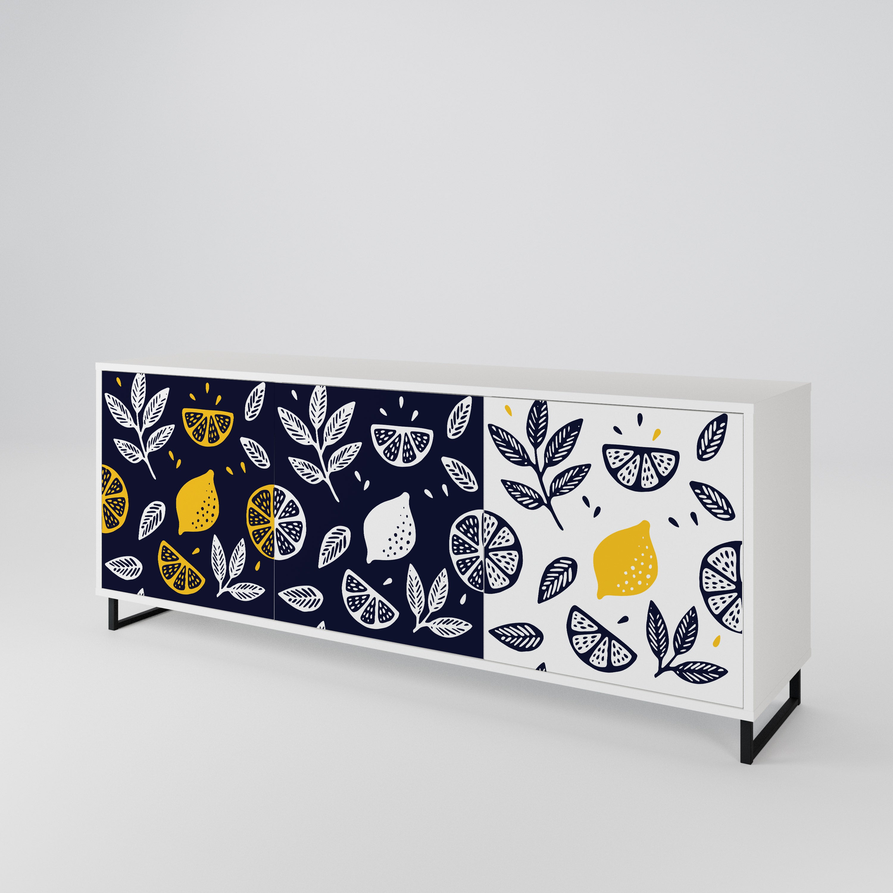 CITRUS BLACK AND WHITE 3-türiges Sideboard