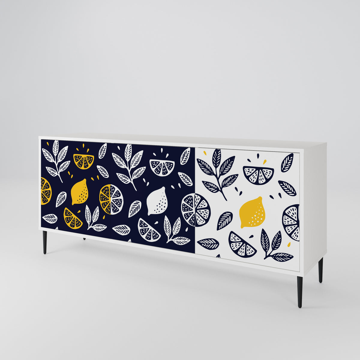 CITRUS BLACK AND WHITE 3-türiges Sideboard