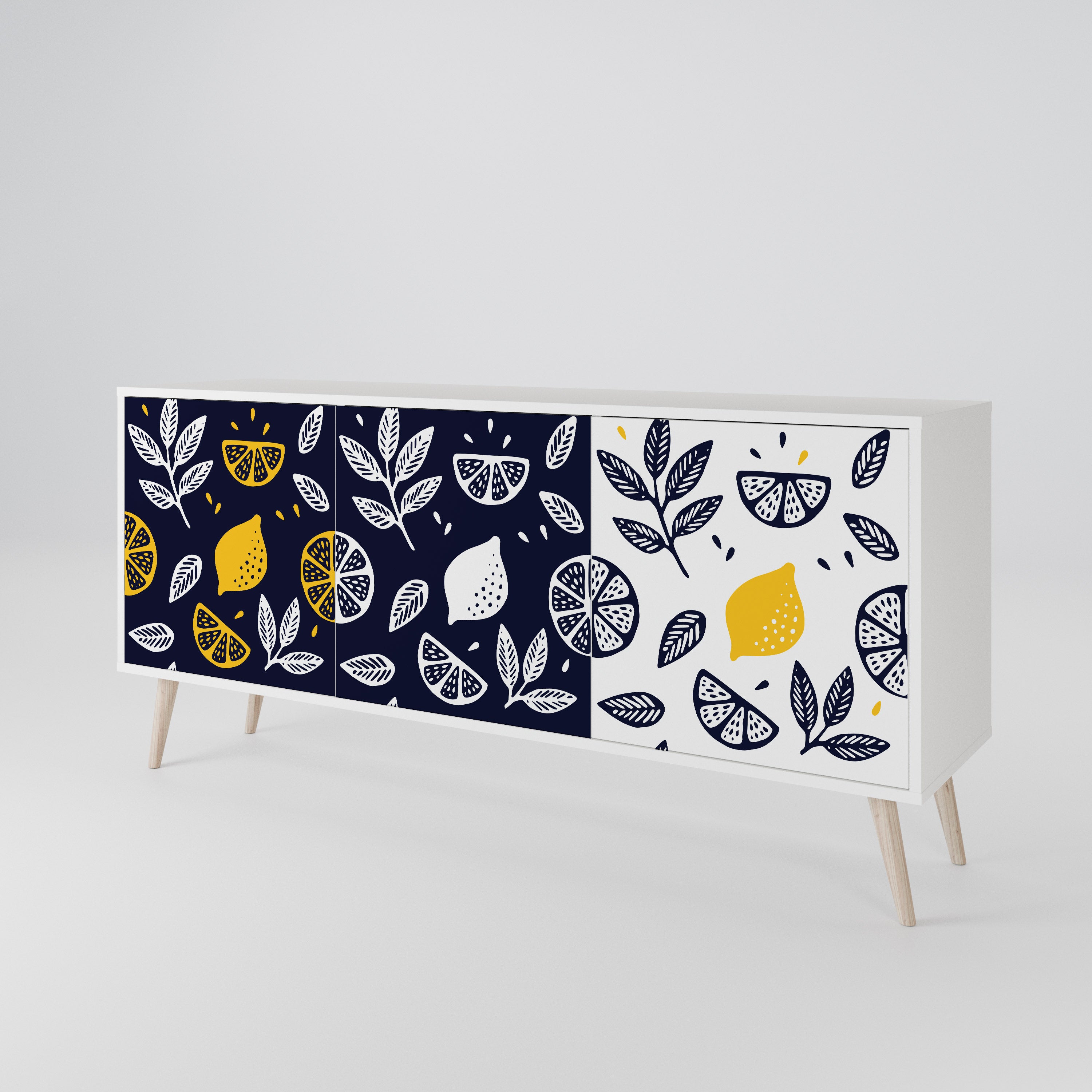 CITRUS BLACK AND WHITE 3-türiges Sideboard