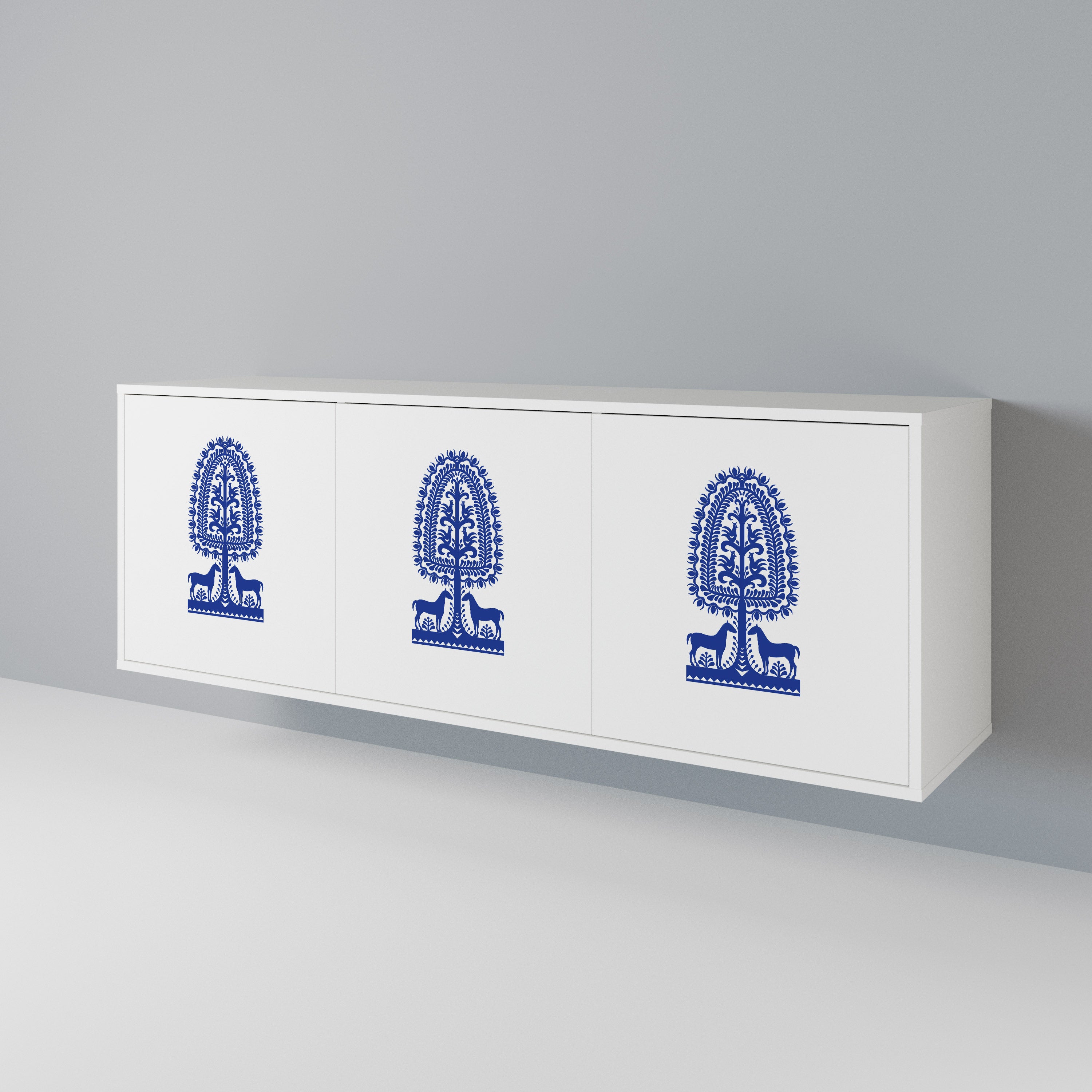 POLISH FOLK ART 3-türiges Sideboard