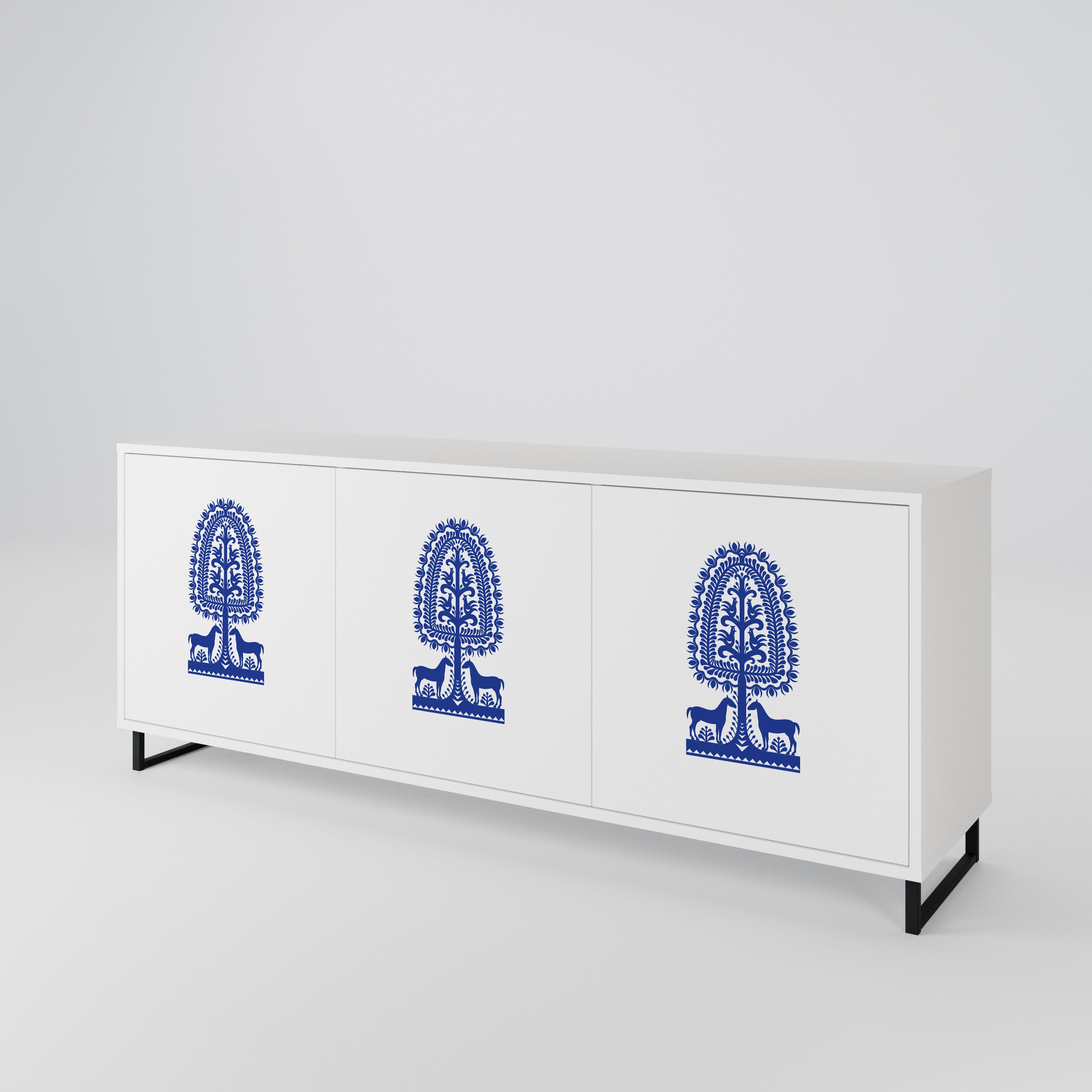 POLISH FOLK ART 3-türiges Sideboard