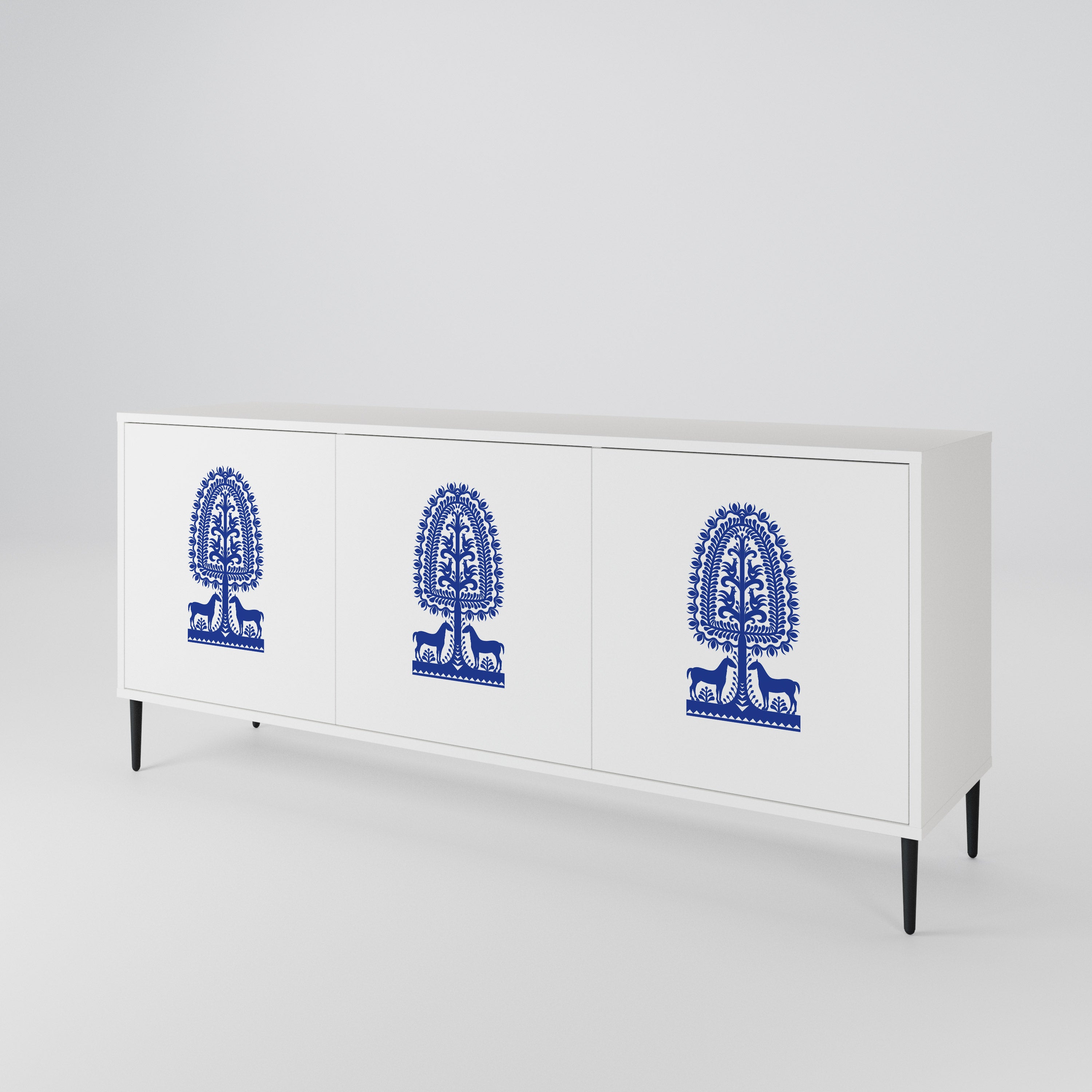 POLISH FOLK ART 3-türiges Sideboard