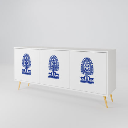 POLISH FOLK ART 3-türiges Sideboard
