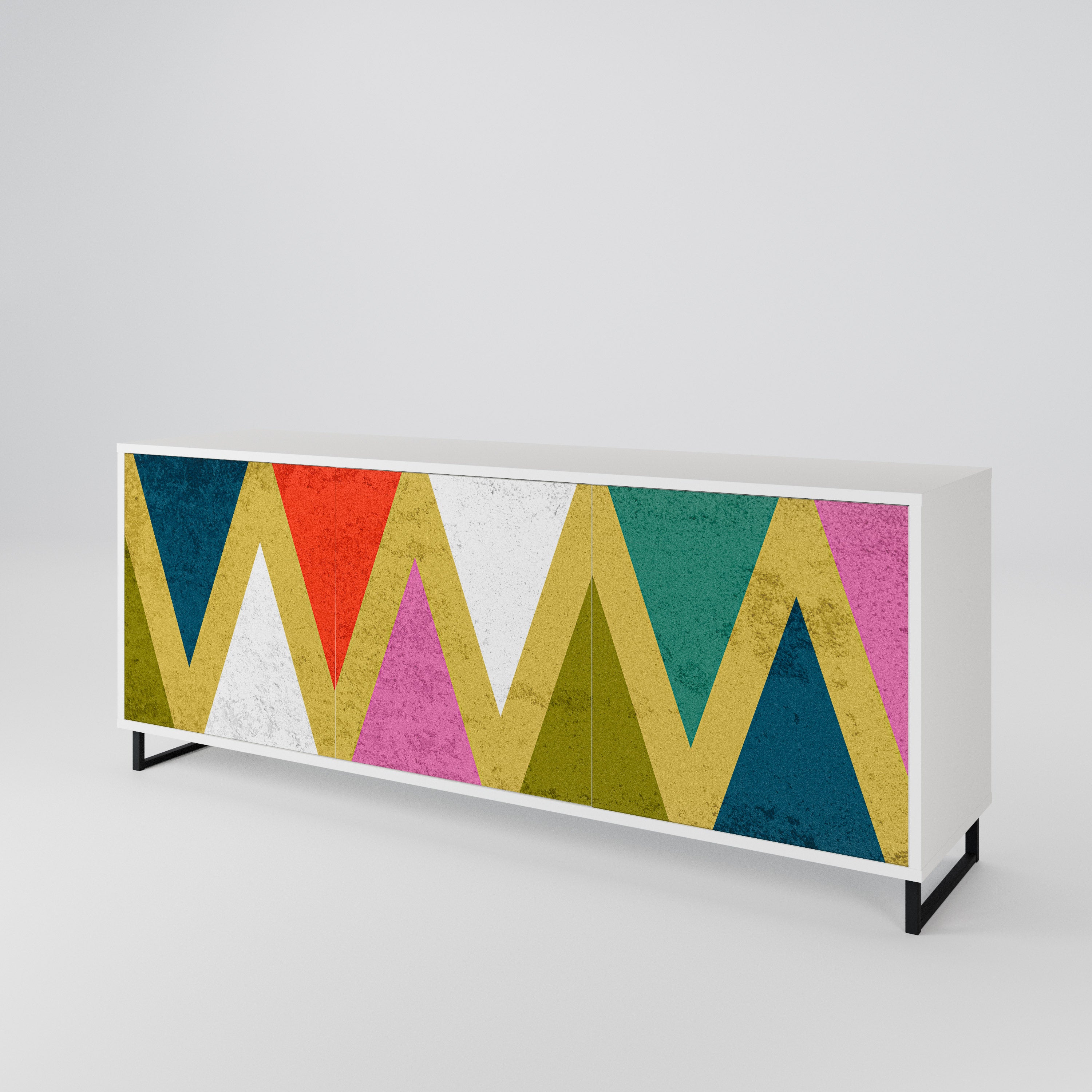 COLORFUL TRIANGLES 3-türiges Sideboard