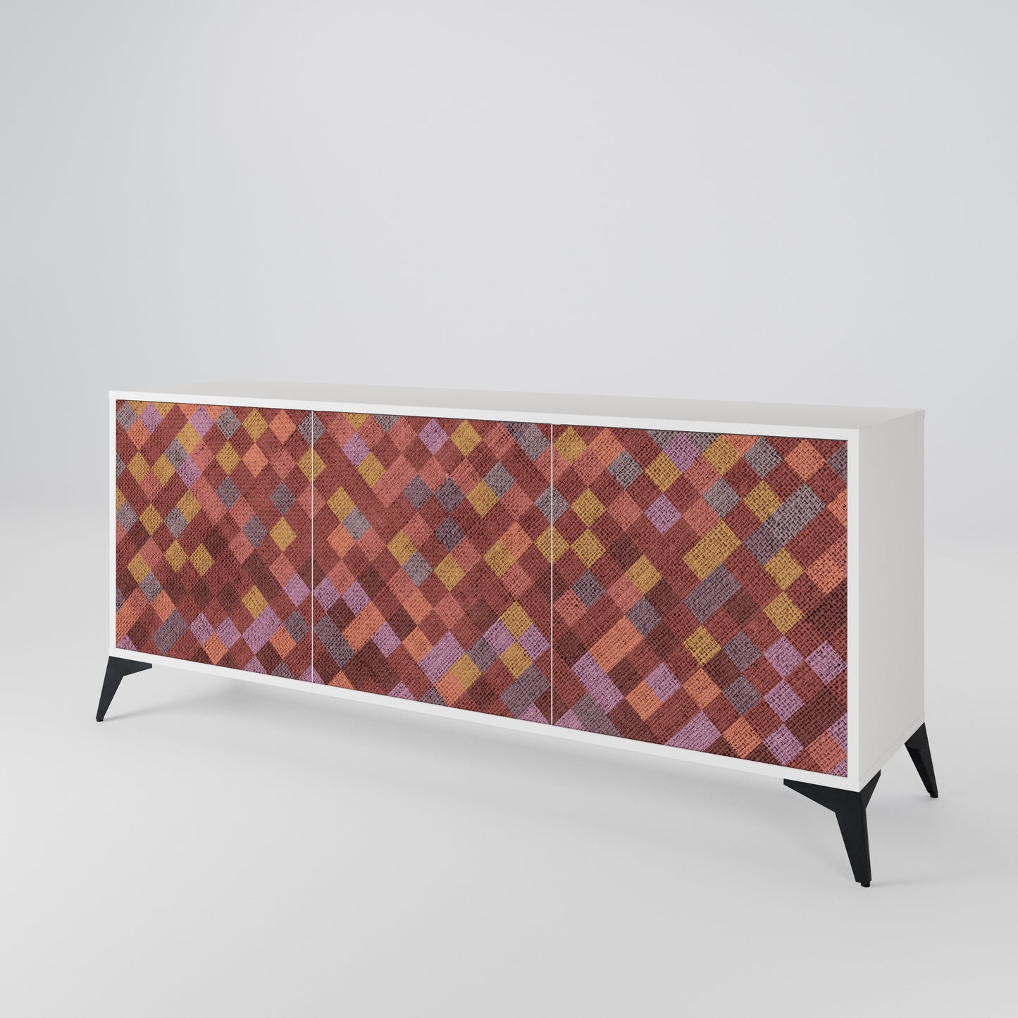 PAINTED SQUARES 3-türiges Sideboard
