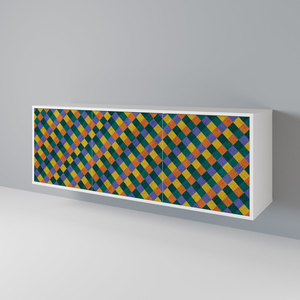 PAINTED SQUARES MIX 3-türiges Sideboard