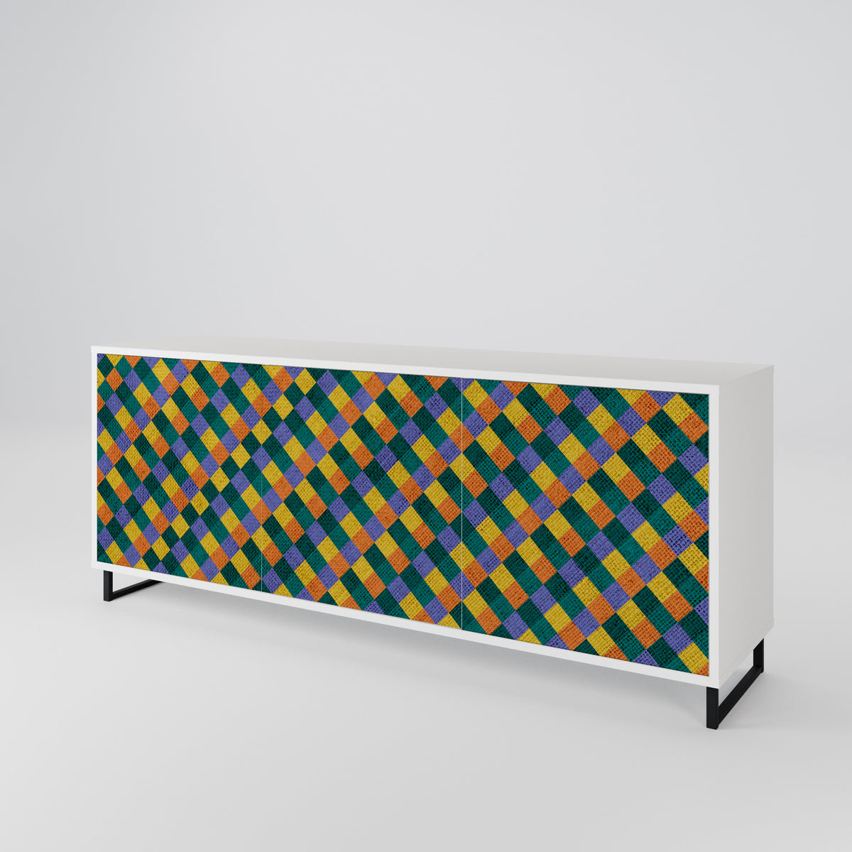 PAINTED SQUARES MIX 3-türiges Sideboard